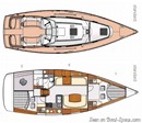 Moody 41 Aft plan Image issue de la documentation commerciale © Moody