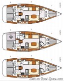 Moody 41 Aft plan Image issue de la documentation commerciale © Moody