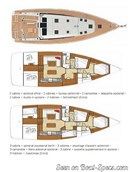 Bénéteau Sense 50 layout Picture extracted from the commercial documentation © Bénéteau