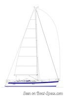 Hallberg-Rassy 48 MkII plan de voilure Image issue de la documentation commerciale © Hallberg-Rassy