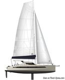 Seawind Catamarans Seawind 1600 plan de voilure Image issue de la documentation commerciale © Seawind Catamarans