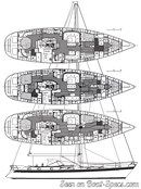 Hallberg-Rassy 62 layout Picture extracted from the commercial documentation © Hallberg-Rassy