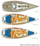 X-Yachts X-43 plan Image issue de la documentation commerciale © X-Yachts