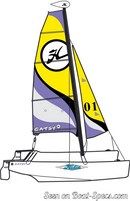 Hobie Cat Catsy plan de voilure Image issue de la documentation commerciale © Hobie Cat