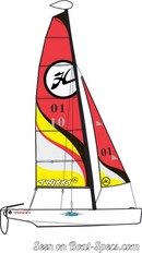 Hobie Cat Twixxy plan de voilure Image issue de la documentation commerciale © Hobie Cat