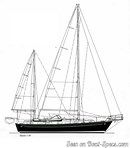 Hallberg-Rassy 41 plan de voilure Image issue de la documentation commerciale © Hallberg-Rassy