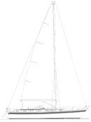 Hallberg-Rassy 42F MkI plan de voilure Image issue de la documentation commerciale © Hallberg-Rassy