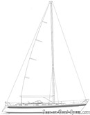 Hallberg-Rassy 46 plan de voilure Image issue de la documentation commerciale © Hallberg-Rassy