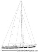 Hallberg-Rassy 49 plan de voilure Image issue de la documentation commerciale © Hallberg-Rassy