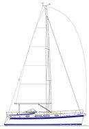 Hallberg-Rassy 310 plan de voilure Image issue de la documentation commerciale © Hallberg-Rassy