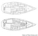 Jeanneau Sun Rise 35 layout Picture extracted from the commercial documentation © Jeanneau