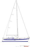 Hallberg-Rassy 40 MkII plan de voilure Image issue de la documentation commerciale © Hallberg-Rassy