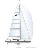 X-Yachts X4<sup>3</sup> plan de voilure Image issue de la documentation commerciale © X-Yachts