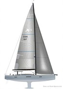 X-Yachts X6<sup>5</sup> plan de voilure Image issue de la documentation commerciale © X-Yachts