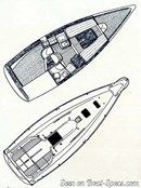 Bénéteau First 300 Spirit layout Picture extracted from the commercial documentation © Bénéteau