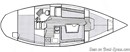 Catalina Yachts Catalina 34 MkI layout Picture extracted from the commercial documentation © Catalina Yachts