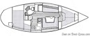 Catalina Yachts Catalina 34 MkI plan Image issue de la documentation commerciale © Catalina Yachts