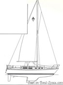 Catalina Yachts Catalina 34 MkI plan de voilure Image issue de la documentation commerciale © Catalina Yachts