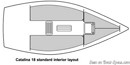 Catalina Yachts Catalina 18 layout Picture extracted from the commercial documentation © Catalina Yachts