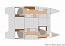 Fountaine Pajot Saona 47 layout Picture extracted from the commercial documentation © Fountaine Pajot