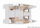 Fountaine Pajot Saona 47 layout Picture extracted from the commercial documentation © Fountaine Pajot