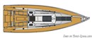 Elan Yachts Elan E5 layout Picture extracted from the commercial documentation © Elan Yachts