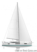 Jeanneau Sun Odyssey 440 plan de voilure Image issue de la documentation commerciale © Jeanneau