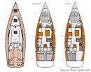 Moody 45 Aft plan Image issue de la documentation commerciale © Moody