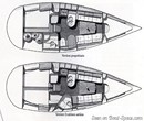 Bénéteau First 35.7 layout Picture extracted from the commercial documentation © Bénéteau