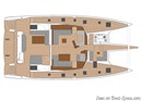 Fountaine Pajot Alegria 67 layout Picture extracted from the commercial documentation © Fountaine Pajot