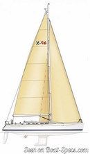 X-Yachts X-46 plan de voilure Image issue de la documentation commerciale © X-Yachts