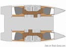 Fountaine Pajot Astréa 42 layout Picture extracted from the commercial documentation © Fountaine Pajot