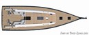 Bénéteau First Yacht 53 layout Picture extracted from the commercial documentation © Bénéteau