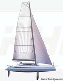 HH Catamarans HH 66 plan de voilure Image issue de la documentation commerciale © HH Catamarans