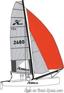 Hobie Cat Tiger plan de voilure Image issue de la documentation commerciale © Hobie Cat