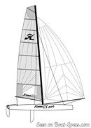 Hobie Cat FX One plan de voilure Image issue de la documentation commerciale © Hobie Cat