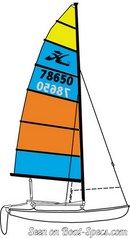 Hobie Cat 14 plan de voilure Image issue de la documentation commerciale © Hobie Cat