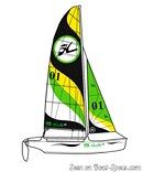 Hobie Cat 15 plan de voilure Image issue de la documentation commerciale © Hobie Cat