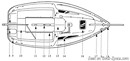 Jeanneau Sun Fast 17 layout Picture extracted from the commercial documentation © Jeanneau