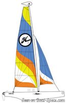 Hobie Cat Max plan de voilure Image issue de la documentation commerciale © Hobie Cat