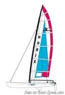 Hobie Cat 17 plan de voilure Image issue de la documentation commerciale © Hobie Cat