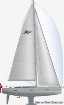 X-Yachts X4<sup>9</sup> plan de voilure Image issue de la documentation commerciale © X-Yachts