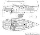 Hallberg-Rassy 342 plan Image issue de la documentation commerciale © Hallberg-Rassy