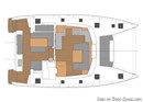 Fountaine Pajot Elba 45 layout Picture extracted from the commercial documentation © Fountaine Pajot